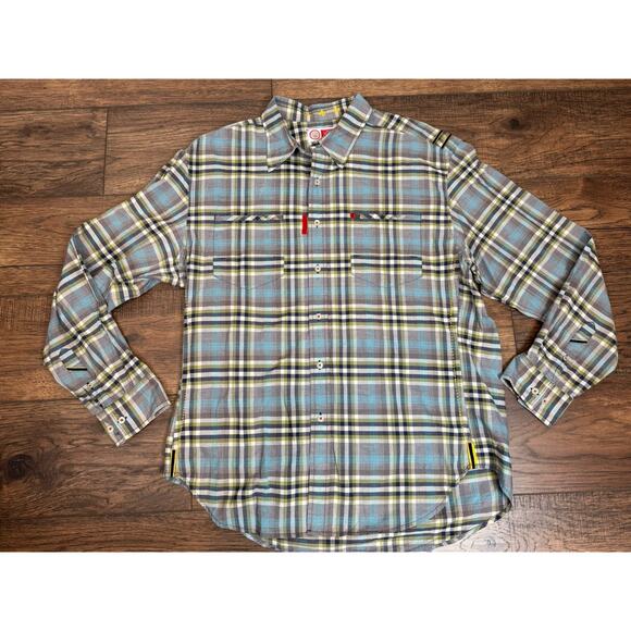 Robert Graham The Freshly Laundered Shirt Cotton Plaid Blue Green Size 2XL XXL - Picture 1 of 6